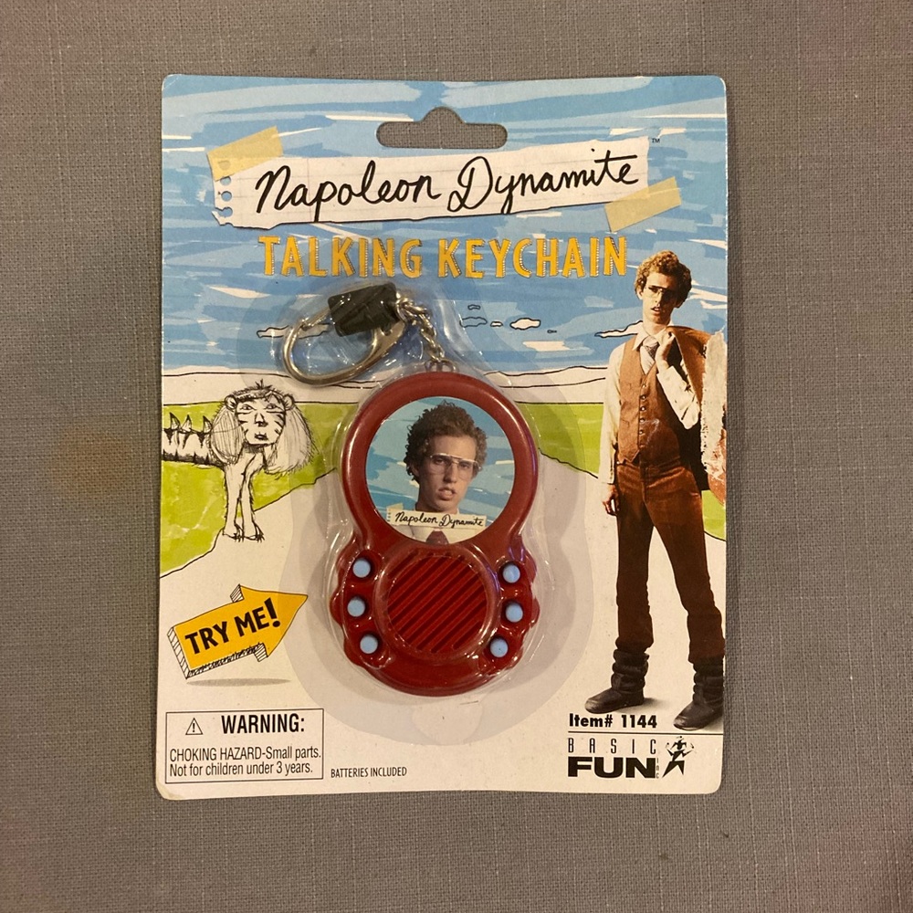Basic Fun Napoleon Dynamite Red Talking Keychain, 2005 New in Original Packaging
